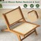 Costway 1/2 PCS Mid Century Modern Teak Wooden Chair with Handwoven Rattan Seat & Backrest